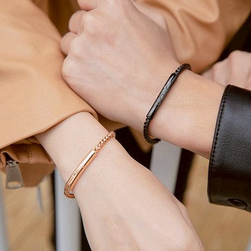 【RADIANT STAR】[獨家] Cherish珍惜彼此1+1金屬繩手鍊二件套組-男款+女款  生日禮 送男友 情人節禮物 紀念日禮物