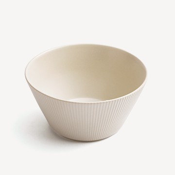 WAGA 簡約條紋 16cm 陶瓷碗｜奶油白｜單品