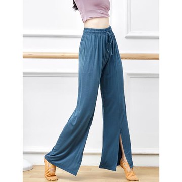 舞蹈褲子女古典舞中國舞民族現代舞練功服成人開叉直筒闊腿褲長褲