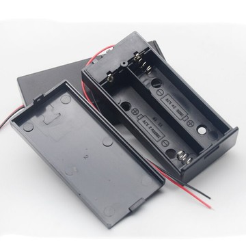 dy32918650電池座 18650電池盒2槽含蓋帶開關 電池盒 塑料電池盒