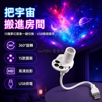 台灣出貨✨ 夢幻星空投影燈 USB插電LED夜燈 360度旋轉臥室燈 星球聯動氛圍燈 創意小夜燈 居家裝飾照明