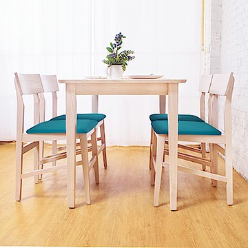 Boden-歐克實木餐桌椅組(一桌四椅)-110x70x75cm