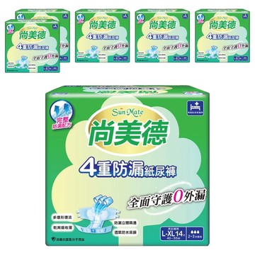 Sun Mate 尚美德 4重防漏成人紙尿褲  L~XL  14片  6包