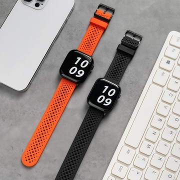 透氣網孔硅膠錶帶 親膚舒適 適用 Apple Watch S11 10 9 8 SE 錶帶 46mm 49mm 蘋果錶帶