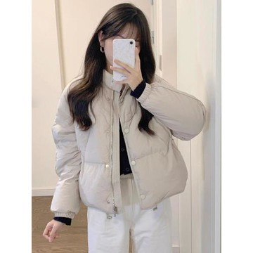 韓系洋氣羽絨棉衣棉服女冬季小個子加厚保暖立領超好看棉襖面包服