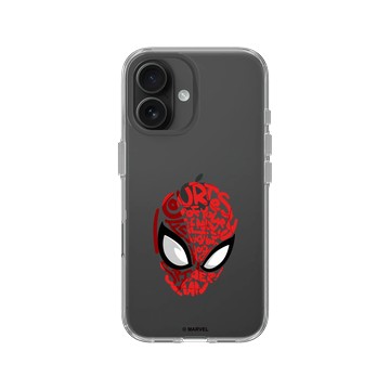 iPhone 16 Clear Case（相機按鈕） 透明 - 迪士尼-漫威 Marvel - 蜘蛛人-文字設計