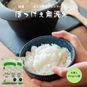 米 450g こめ 無洗米 ポイント消化 食品 お試し ブレンド米 送料無料 ぼっけぇ無洗米(ブレンド)450ｇ(３合)×2袋 メール便