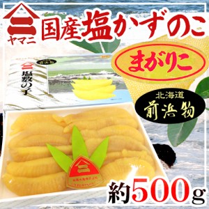 北海道 井原水産 ”ヤマニ 国産 塩数の子 まがりこ” 大きさおまかせ 一本羽 約500g 化粧箱 北海道産 前浜物 塩かずのこ【予約 12月以降