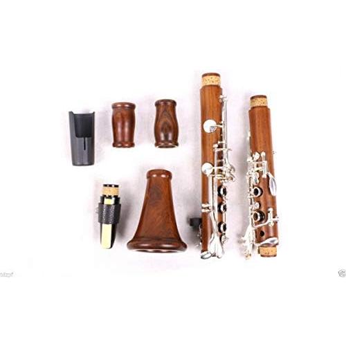 Yinfente Intermediate B-Flat Clarinet Rosewood wood Body Silver Plate Bb Key 17 key Case   Reeds   Pads (Bb key)並行輸入