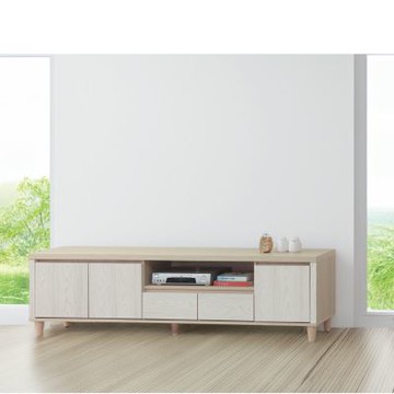 【文創集】盧克文7尺三門二抽電視櫃-210x40x57cm免組