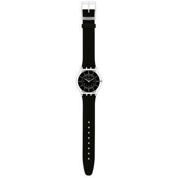 【swatch】SKIN超薄系列手錶 BLACK CLASSINESS AGAIN 黑色優雅 (34mm) 男錶 女錶 手錶 瑞士錶 (SS08K103)