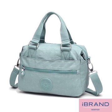 iBrand 輕盈素色防潑水尼龍手提斜側背包 -淺藍色 MDS-8515