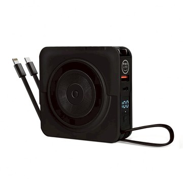 數位顯示自帶線多功能快充5合1行動電源-磁吸加強版 OWNLIFE 數位顯示自帶線多功能快充5合1行動電源-磁吸加強版-輕奢幻黑