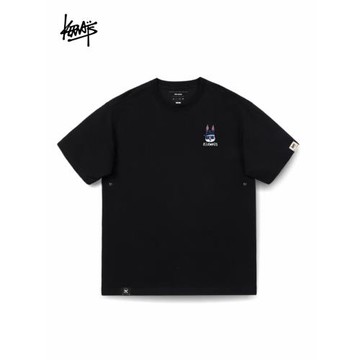 KERWATS可維斯品牌大碼男女情侶無性別兔子胸花簡約重磅短袖t恤