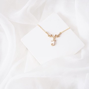 姊妹禮物 生日禮物 高貴 簡約 花枝 英文字母 頸鏈 客製化 定制