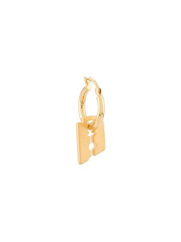 Northskull - Razor Blade single hoop earring - men - 18kt Gold Plated Silver - One Size