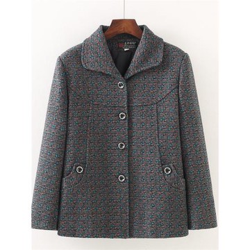 奶奶秋裝外套長袖寬松加絨加厚中老年女媽媽春季上衣60歲70老太太