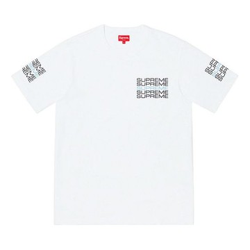 Supreme SS19 Stack Logo Tee White Logo Round Neck Short Sleeve Unisex