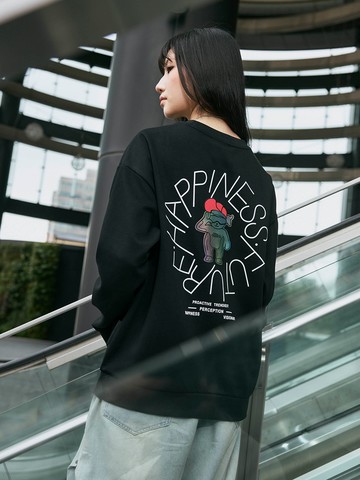 立體燙印紅帽彩色小人大學T