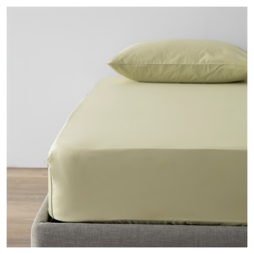 HOLA 和樂家居 250織素色純棉床包雙人  琉璃綠  186 x 150 x 35cm