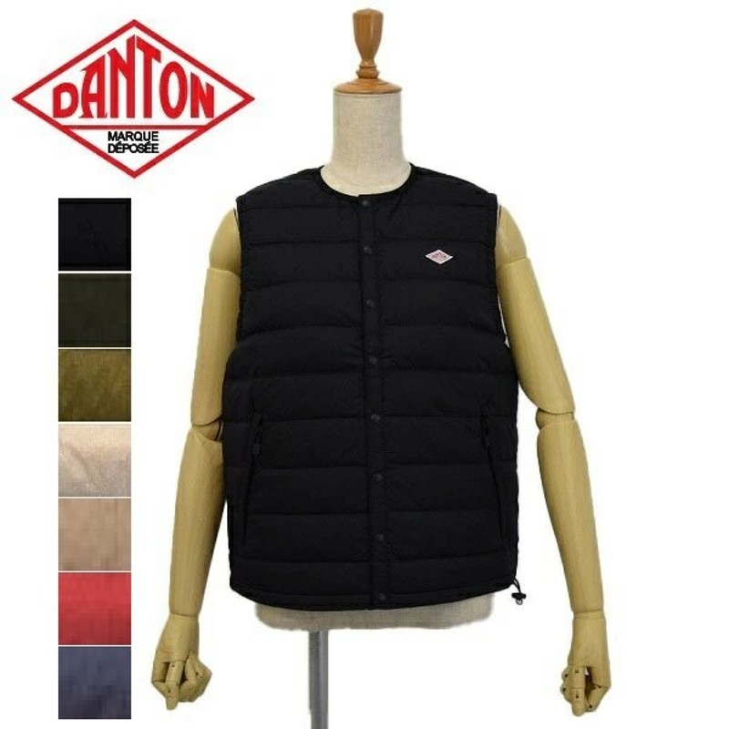 レディース DANTON ダントン NYLON TAFFETA INNER DOWN VEST ナイロン タフタ ノーカラー ライト ダウン  インナーダウン ベスト DT-A0002NNF 通販 LINEポイント最大0.5%GET | LINEショッピング