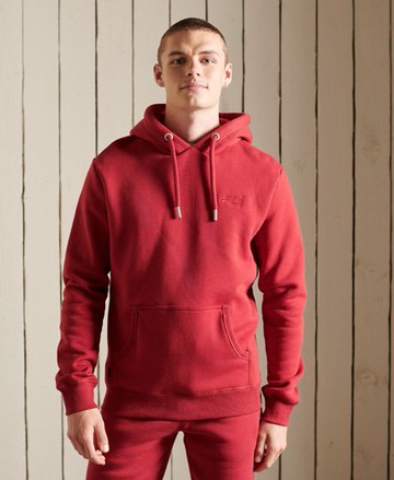 Superdry Men's Men's Vintage Logo Embroidered Hoodie Red / Rich Red Marl - Size: M