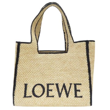 LOEWE 羅威 米色 草編 Font 托特包 【二手名牌BRAND OFF】