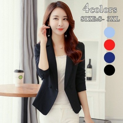 シンプル ジャケット オフィス シングル きれい目 通勤 仕事着 ブラック レッド ブルー ジャケット レディース 通販 Lineポイント最大get Lineショッピング