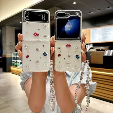 滴膠立體七彩鉆石適用三星zflip7fe手機殼zflip7折疊屏zflip5保護套ZFlip4小眾簡約風z flip6保護殼個性防摔