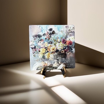 | 林德平藝術家 | 吸水陶瓷杯墊 / 花卉系列 (編號05)