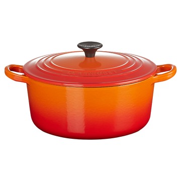 LE CREUSET bis琺瑯鑄鐵鍋圓鍋  22cm  火焰橘  1個
