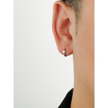 YiJian 925純銀耳環男情侶女單只學生幾何不規則潮流簡約街頭星芒