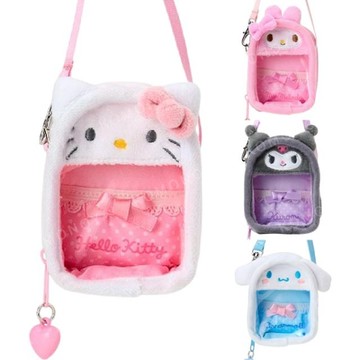 小禮堂 Sanrio 三麗鷗 絨毛造型窗口玩偶包 (大臉款) Kitty 美樂蒂 大耳狗 酷洛米