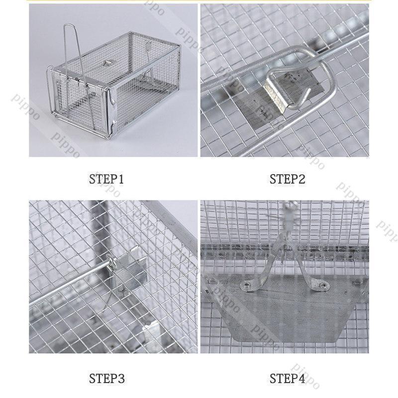 ネズミ捕り ねずみ捕獲カゴ 角型 大 ねずみ駆除 ねずみとり 捕り器 捕獲器 マウストラップ ネズミ駆除 再利用可能 簡単設置 ワイヤー