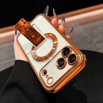 炫影 手機殼 自帶鏡頭膜 隱形支架 磁吸殼 四角防摔保護殼 適用 iPhone 17 16 15 14 Pro max