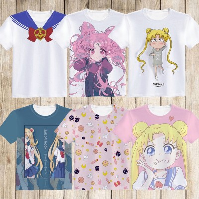 Sailor Moon 美少女戦士セーラームーン半袖 韓国ファッション親子ｔシャツ 可愛いミニプリント ペアルックカップルtシャツ ミッキー Tシャツディズニー 通販 Lineポイント最大get Lineショッピング