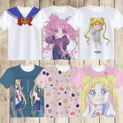 Sailor Moon 美少女戦士セーラームーン半袖 韓国ファッション親子ｔシャツ 可愛いミニプリント ペアルックカップルtシャツ ミッキー Tシャツディズニー 通販 Lineポイント最大get Lineショッピング