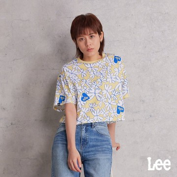 Lee 心型花朵短版寬鬆短T 女 LB502056956