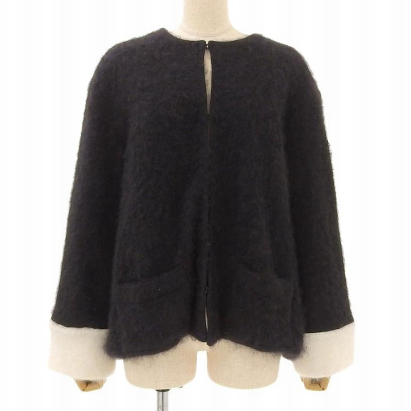 超美品 タエアシダ 現行黒タグ ノーカラージャケット 定価132000