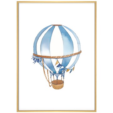 BOLUO GALLERY 菠蘿選畫所 童趣熱氣球I 掛畫  40 x 30cm  木色