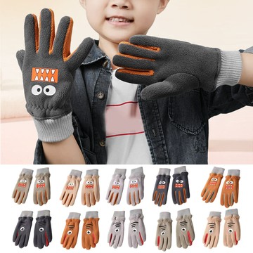 洛陽牡丹 兒童手套男童冬季男孩寶寶冬女童冬天騎行小孩保暖全指小學生滑雪