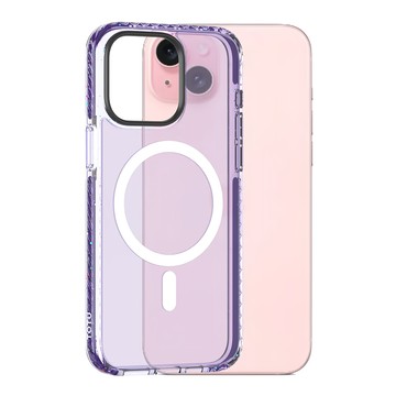 TOTU 拓途 iPhone 15 Plus 繽紛時尚晶剛系列磁吸防摔手機保護殼  紫色