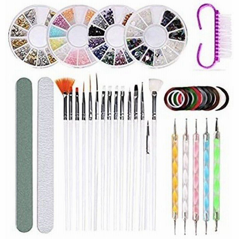 格安人気 ストライプテープ10本 ネイルブラシ15本 37個 ネイルアートペイント研磨デザインキット 海外から日本未入荷の人気アイテムを直輸入 ネイルファイ ペン5本 ラインストーン4箱 ネイル Malagraba Com Br