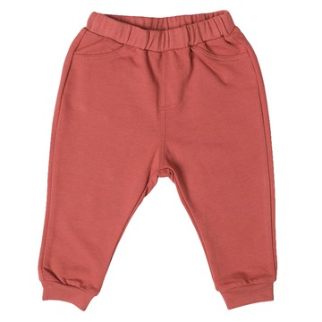 akachan honpo - 10分長經典褲-毛圈內裡 寬鬆合身款-紅色