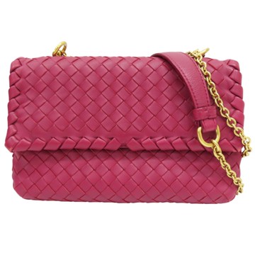 【二手名牌BRAND OFF】BOTTEGA VENETA BV 寶緹嘉 紅色 羊皮編織 肩背包