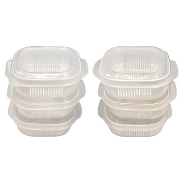 百貨King 可微波加熱萬用保鮮盒 內置蒸盤 6個