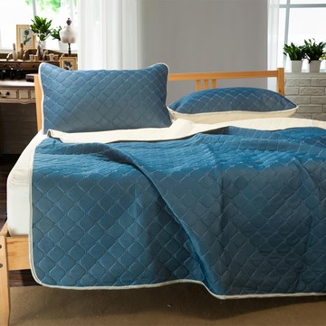 Carolan 時尚涼感乳膠涼墊3件組  雙人  科技藍  涼墊 + 涼套 2個