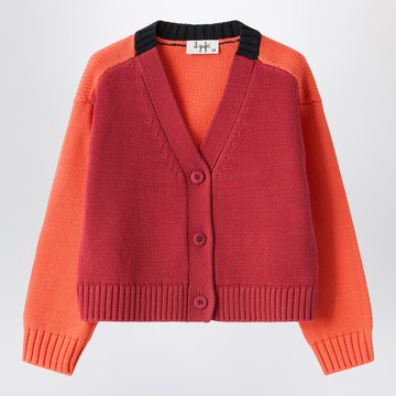 Color-block organic cotton cardigan