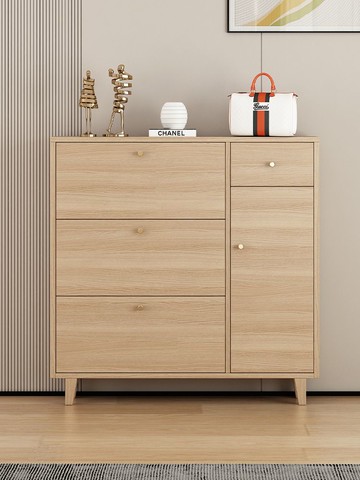 北歐加厚實木超薄鞋櫃家用門口17cm玄關翻斗大容量入戶收納儲物櫃 YJ78 公司貨 快速出貨