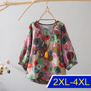 [韓國K.W.]雲彩麻織棉精品上衣(上衣/亞麻/輕薄)